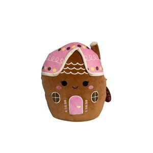 SQUISHMALLOWS MINNA PINK GINGERBREAD HOUSE 12 INCH PLUSH 2025 HOLIDAY COLLECTOR